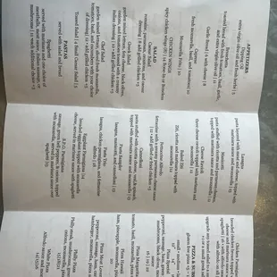 Moved from walk up to full service temporary Paper menus until official ones come in (the owner/manager was sharing his changes with me)