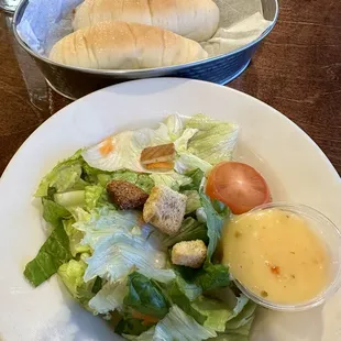 House salad and bread with dinner 11/2024