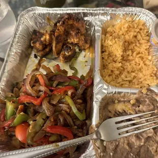 Chicken Fajitas de Pollo delivery- mostly onions and peppers