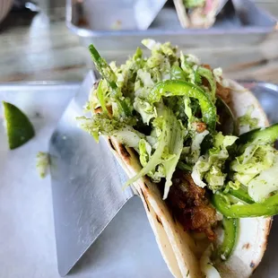 oyster po&apos; boy taco