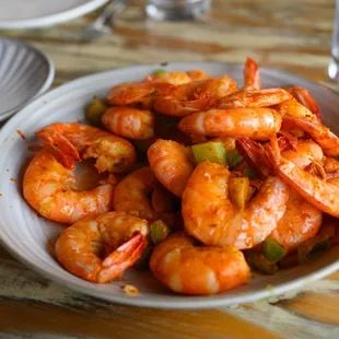 Peel &amp; eat shrimp.  Messy but delicious and cooked perfectly.