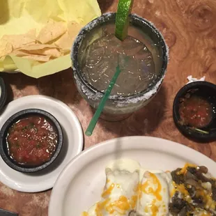 Habanero marg, chicken tamales with grilled veggie side!