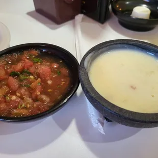 Weirdly chicken brothy queso