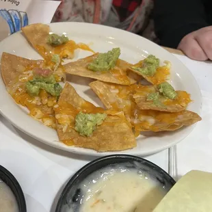 Kids nachos with self added guacamole