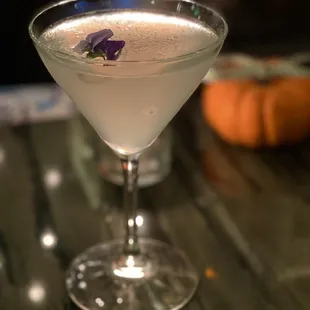 a close up of a martini glass