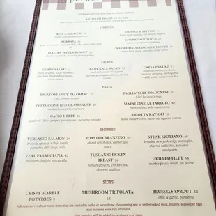 Menu - Good Friday 2022