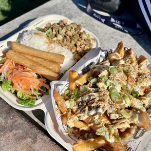 Sisig rice plate &amp; pork belly fries