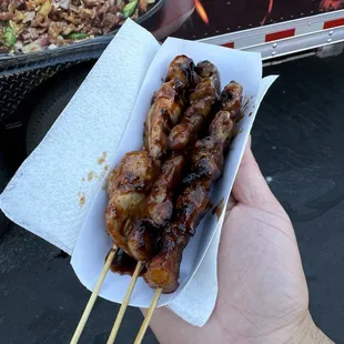 Chicken and Pork BBQ Skewers