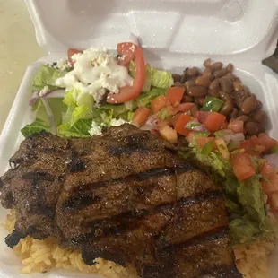 Delicious carne asada plate