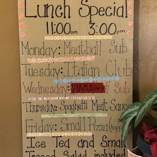 Weekly Lunch Specials