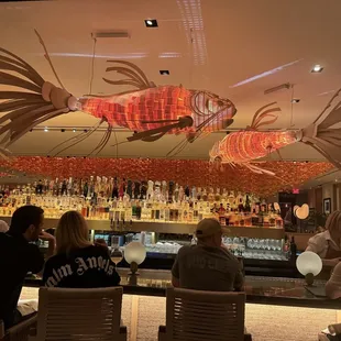 Looking at the bar