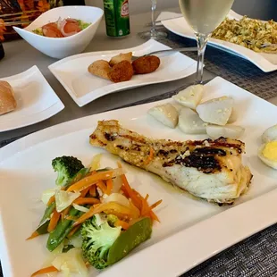 Cod fish grilled on the charcoal