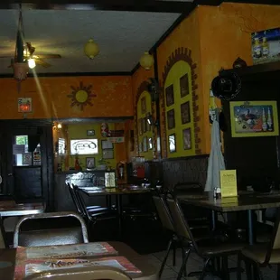 the interior of a mexican restaurant