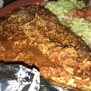 a plate of mexican food