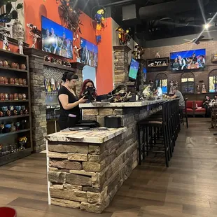 the bar area of a mexican restaurant