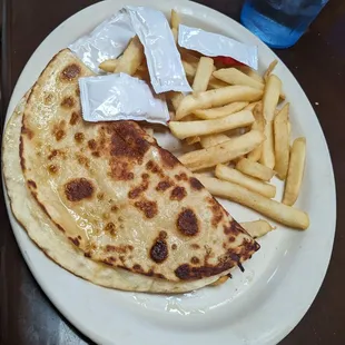 Cheese quesadilla kids meal