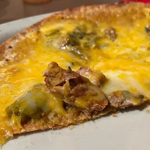 Cheese Crisp w/ Green Chili Pork