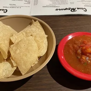 Complimentary chips and salsa (additional chips are $1 per bowl)