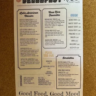 Breakfast Menu