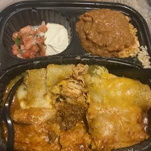 Enchilada Platters (ground beef and chicken)