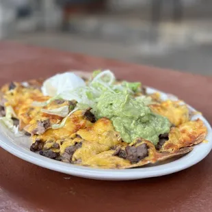 Nachos Especial with beef fajita