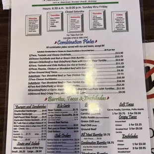 menu