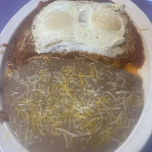 Enchiladas and eggs