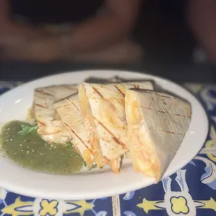 Grilled Quesadillas of Cheese and Roasted Poblano Peppers