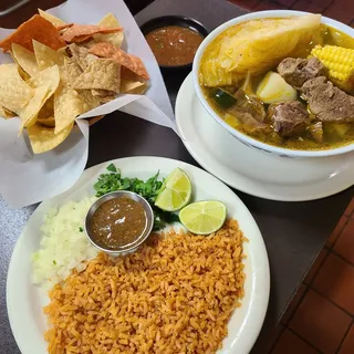 Caldo de Res Cocido Beef Stew and Vegetable Soup