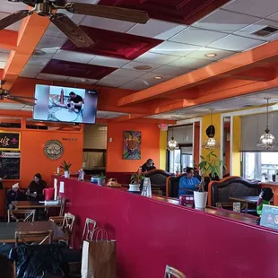 the interior of a mexican restaurant