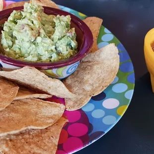Fresh guacamole and salsa with chips