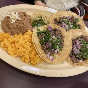 Three Steak Tacos