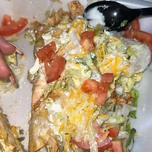 Gringo Taco - crunchy chicken taco loaded with lettuce and cheese and tomato