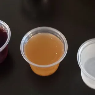 A tasting flight of their Agua Fresca  - not the Horchata - and Lemonade. We chose the Tamarind. $3 ea.