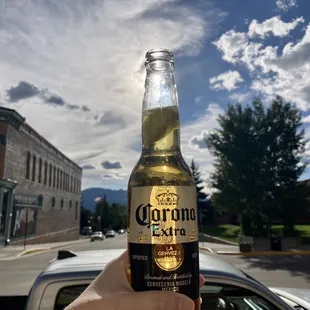 Beer with a view on the outdoor patio