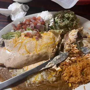 Fajita Burrito with chipotle crema