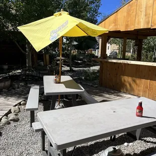 Outside patio seating