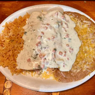 Chicken Enchiladas White Queso Salsa (2), absolutely perfect