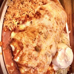 Burrito Colorado, beef burrito with red sauce. A favorite!