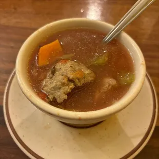 Albóndigas soup that comes with the dinner