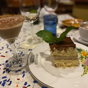 Tiramisu Martini and Tiramisu (looked delicious but both fell short, especially the Tiramisu).