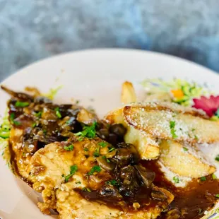 Customers rave about the Scaloppine Di Pollo Al Marsala.