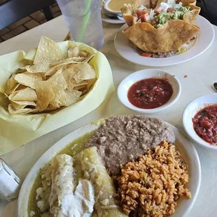 Taco Salad  Green Enchiladas  Chips and Salsa