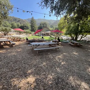 This is the place to be! Offers great drinks, alcoholic and non alcoholic. Lots of shade! My family loved it and will be coming back!