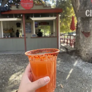 Guamaica cider with chamoy rim