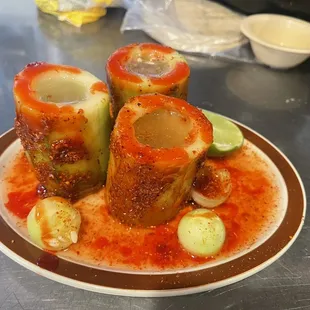 a plate of stuffed peppers