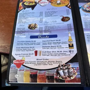 a menu for a mexican restaurant