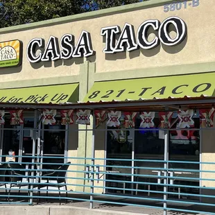 the front of the restaurant