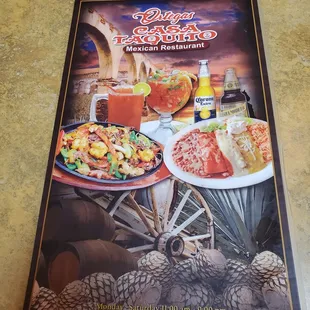 Menu cover