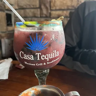 Grilled pineapple berry margarita, large, $22